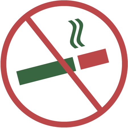 Nichtraucherzeichen: durchgestrichene Zigarette
