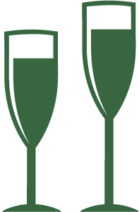 About us: Country inn with a long tradition 5 2 champagne glasses