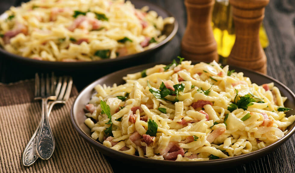Kässpätzle Kässpätzle mit Speck und Zwiebeln